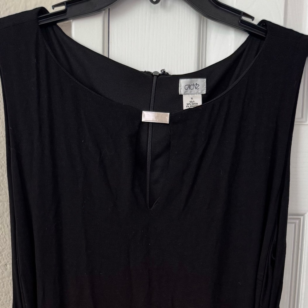 Cache Ruched Black Sleeveless Dress - Picture 5 of 5